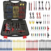 LIIAMOAR 110 Pcs Automotive Circuit Test Lead Kit, Multimeter Test Leads Kit, Electrical Test Kit, Back Probe Kit Automotive, Relay Wire Connector Kit (with Black Carrying Case), Alligator Clips