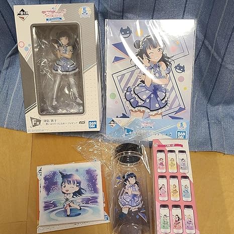 Amazon 一番くじ ラブライブ サンシャイン 津島善子 F賞フィギュア J賞キャンバスボード K賞クリアボトル L賞描き下ろしイラストボード セット コンプ フィギュア ドール 通販