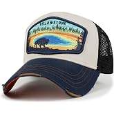 ililily Premium Howels Embroidery Vintage Baseball Cap Distressed Trucker Hat