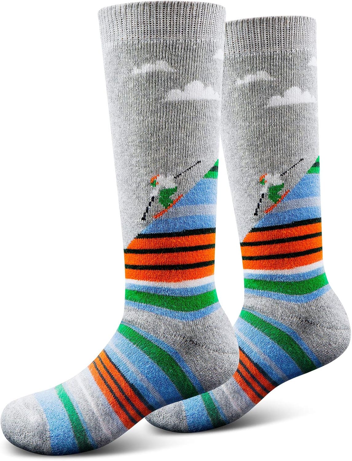 Ski Socks Kids Winter Warm Thermal Snow Socks, Skiing Snowboarding Skating for Toddler Boys and Girls (2 Pairs or 3 Pairs): Clothing