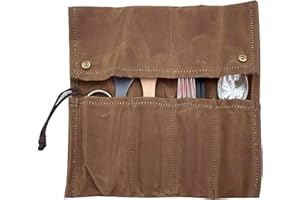 CAMPCRAFT OUTDOORS Campcraft Camp Kitchen Roll, Waxed Canvas Utensil Roll, Hanging Utensil Bag