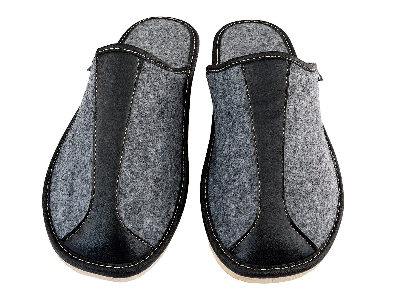Filzpantoffeln Herren Filz Hausschuhe Filzlatschen Wärme Komfortschuhe Grau Handgemachte Qualität (44, Alfredo)