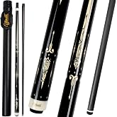 Billmart Carbon Fiber Pool Cue Stick, Low Deflection Shaft Cue Sticks | 19oz Carbon Pool Cue With 12.5mm Tip and 3/8-8 Joint, Pool Table Sticks with Hard Case
