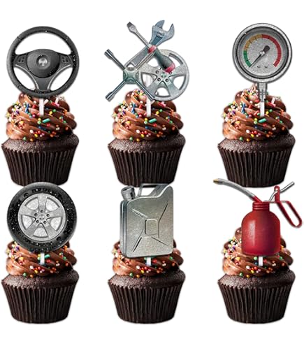 Happy Birthday Motorcycle Cake Topper Black Glitter, Motorcycle Cake Topper Black Glitter Decorations Sports Themed Man Boy Party Decorations