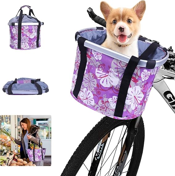 Fahrradkorb Hund Vorne,Fahrrad Lenker Korb Haustier,Faltbar Fahrrad