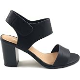 Soda Wait Womens Open Toe Chunky Block Heel Ankle Velcor Strap Shoes Dress Sandals