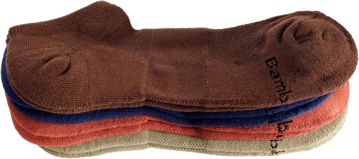 Men's Rayon from Bamboo Fiber Colored Sports Superior Wicking Athletic Ankle Socks - 4 Pair Value Pack at  Men’s Clothing store