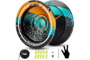 WATIEOBOO yoyo Responsive & Professional Unresponsive Yoyos - Beginners & Adults Pro Metal Trick Yo-yo with Yo Yo Bearing Kit, 10 Strings, Case & Gloves
