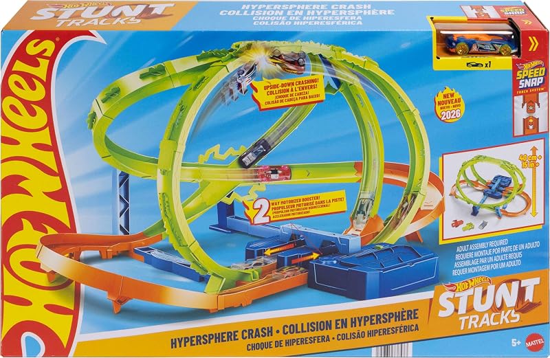 Spielzeugauto-Trackset mit motorisiertem Beschleuniger