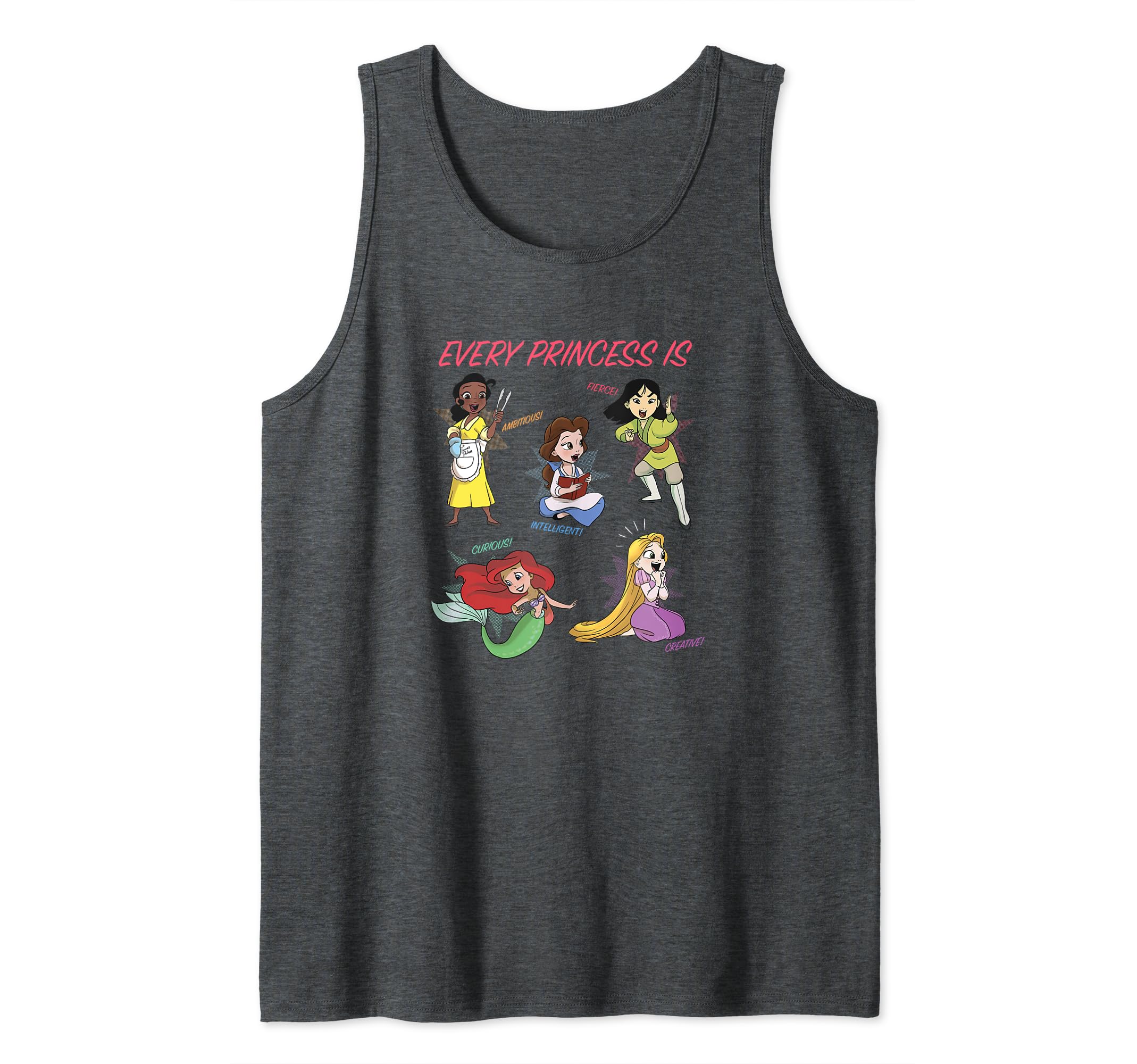 Disney Every Princess Attributes Group Shot Cartoon Style Tank Top