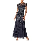 Adrianna Papell Bead Long Dress with Godets
