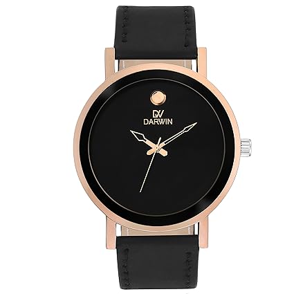 Darwin Classic Black & Rose Gold Mens Watch Dw-1013