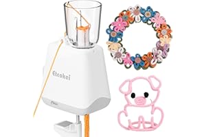 Etcokei Automatic i-Cord Knitting Machine, Electric iCord Maker Tool, i-Cord Knitter Crochet Machine, Knitting Yarns to i-Cords Efficiently, Hands-Free Yarn Knitter for DIY Crochet Knitting Projects