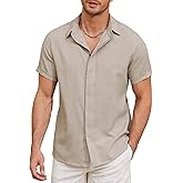 Men’s Short Sleeve Button Down Shirt Casual Stylish Lightweight Beach Shirt for Men Summer Vacation Dress Shirts