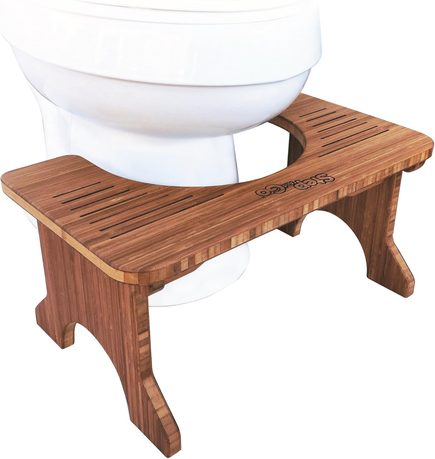 Step and Go Bamboo Squatting Toilet Stool for Potty Aid (7" and 9"): Health & Personal Care
