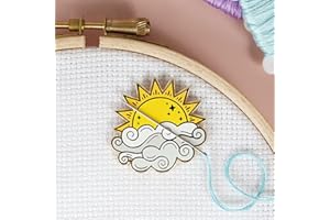 Caterpillar Cross Stitch Needle Minder - Sunshine for Cross Stitch, Sewing, Embroidery and Needlework Accessories, Enamel and Magnetic