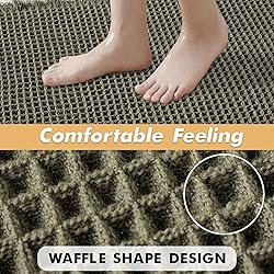 MIULEE Set of 2 Waffle Bathroom Rugs, Super