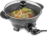 VonShef Electric Wok 5L Non-Stick Pan 1400W 230°C Lid Cool Touch view 1
