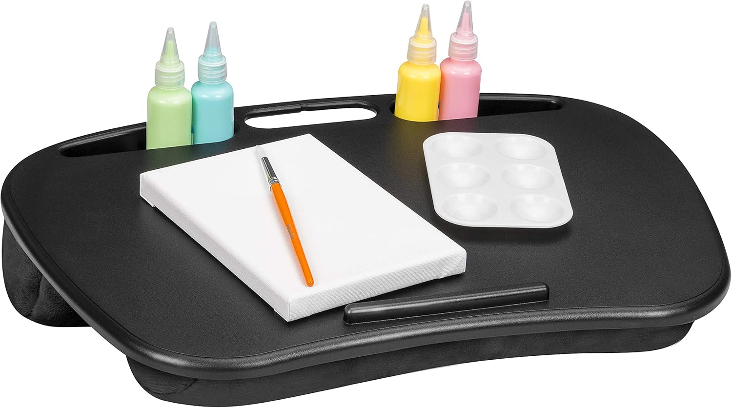 LapGear Mydesk Lap Desk with Device Ledge and Phone Holder - Black - Fits Up to 15.6 Inch Laptops - Style No. 44448: Computers & Accessories