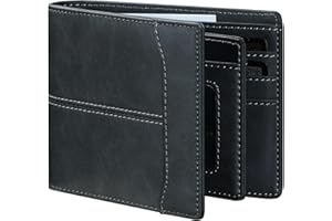 furid Leather Card Wallet For Men Slim: Bifold Rfid Minimalist Front Pocket Wallet - Gift For Men Husband at Anniversay Brithday