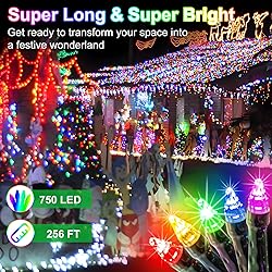 750 LED 256ft Outdoor Christmas Lights, Super Long
