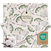 Pobibaby - Premium Twin Fitted Sheet, Flat Sheet with Pillow case - Ultra-Soft Cotton Blend, Stylish Woodland Pattern, Deep Pockets - Twins Sheets - 3 PC (Gone Fishing)