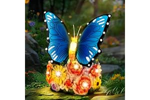 Linkax Fall Decor, Gifts for Women Mom Grandma Sister, Butterfly Statue Solar Lights Outdoor Garden Decor for Outside Yard Patio Balcony Front Porch Home, Gardening Christmas White Elephant Gifts