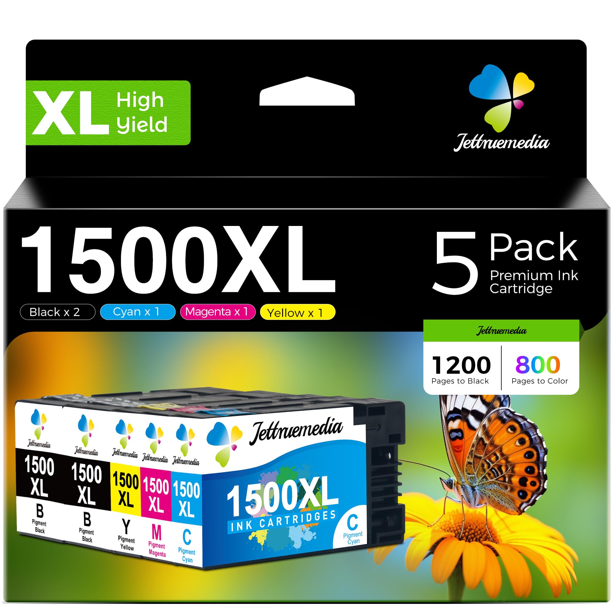 1500XL Ink Cartridges for Canon PGI-1500XL PGI-1500 Ink Cartridges Compatible with Maxify MB2050 MB2150 MB2155 MB2350 MB2750 MB2755 MB2000 MB2300 Printer
