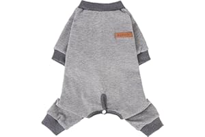 PUPTECK Dog Pajamas for Small Medium Large Sized Dogs, Stretchy Dog Pjs Onesie Clothes Soft Fleece Sweaters Puppy Cat Outfits Pet Jumpsuit