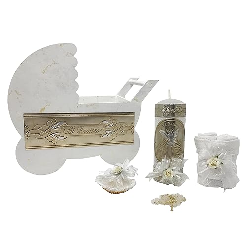 catholic baptism candle set for boy