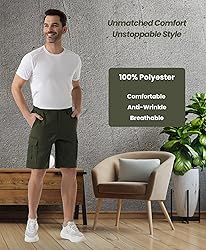 SIX ISLANDS Men's Cargo Shorts 9" Inseam Elastic