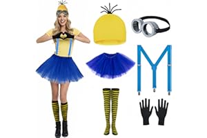 Tinyones 6 Pcs Women's Halloween Costume Accessories Set Yellow Blue Rose Red Cosplay Easy to wear