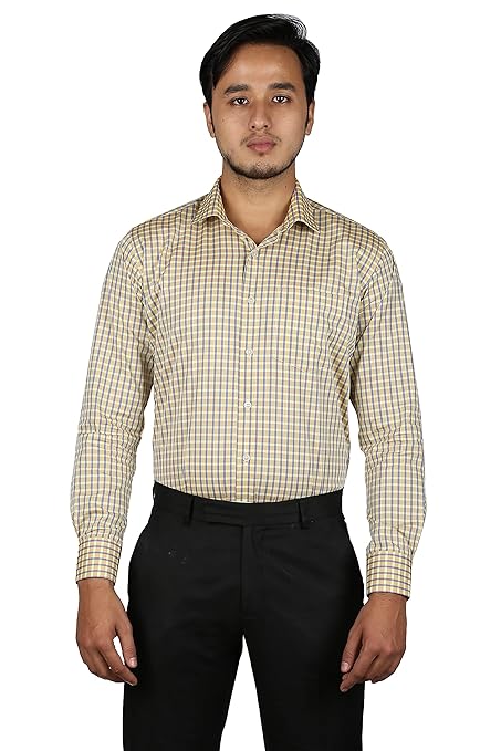 Buy MarcO'Polo Mens Slim Fit Formal Shirt (Beige Blue) at Amazon.in