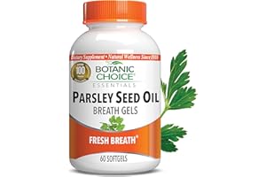 Botanic Choice Parsley Seed Oil-for Bad Breath from Odor-Causing Foods-Odor Neutralizer from Within-Breath Freshener gels-60 Softgels