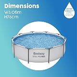 Bestway MAX Steel Pro Round Frame Pool 10 ft with Filter Pump Grey Multicolour view 6