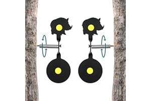 FOLGTEK 2-Pack Spinner Shooting Targets Auto Reset Steel Resetting Gun Target Heavy Metal Steel Spinning Target for Shooting