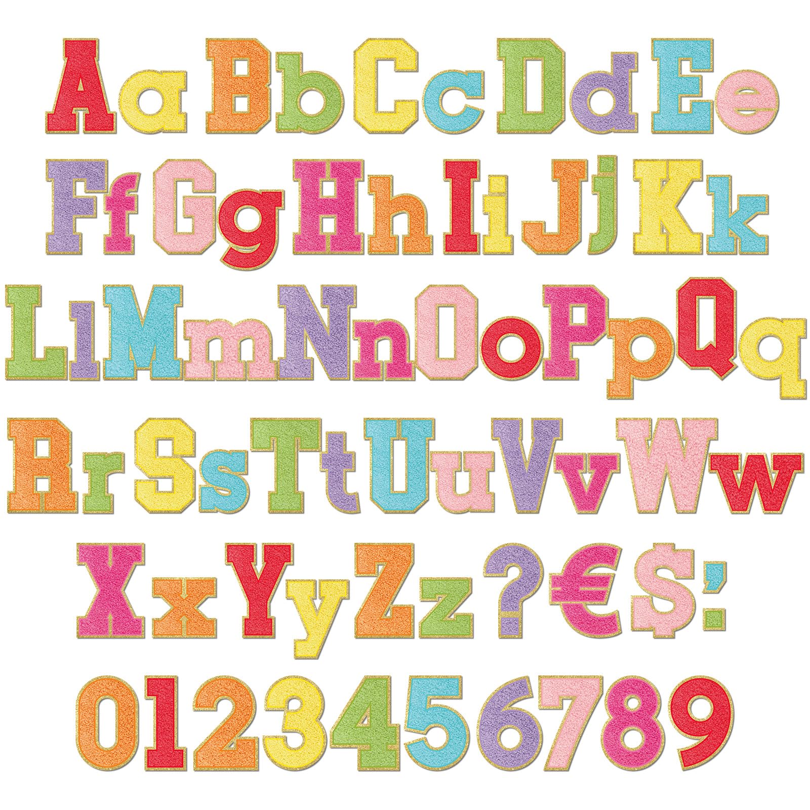Photo 1 of Mooliwe 134 Pcs 5 Inch Bulletin Board Letters for Classroom Alphabet Numbers Combo Set Cutouts Letter for Bulletin Board Display Chalkboard School Decor(Rainbow)