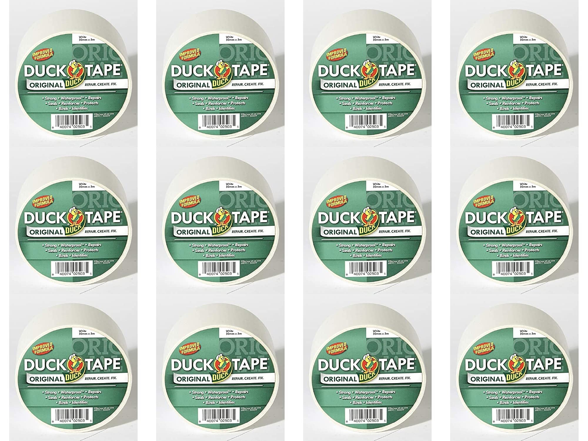 Duck Tape Original White 50mm x 5m, Pack of 12