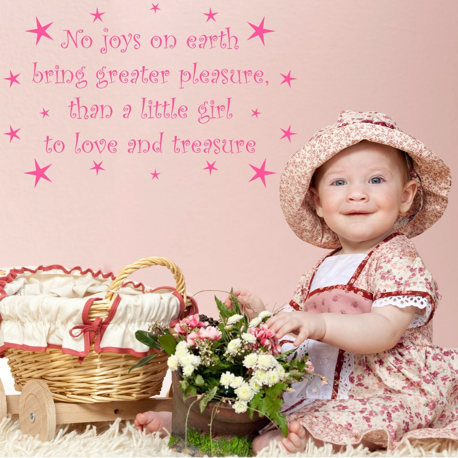 Love and Treasure Girls Nursery Wall Quote Stickers Decal Mural Transfer Stencil WSD510