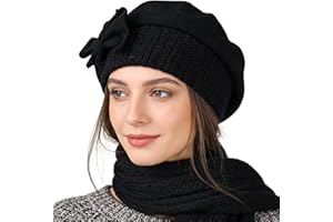 Ruphedy Womens Beret 100% Wool French Beret Chic Beanie Winter Hat