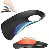 3/4 Removable High Arch Support Shoe Inserts, Orthopedic Insoles for Plantar Fasciitis Relief, Standing All Day Pain Relief, Knee Pain, Over-Pronation, Shoe Insoles for Men & Women - L(Men8-9.5)