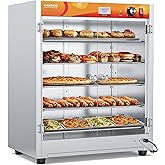 CAMMOO 133Qt 5-Tier 900W Commercial Food Warmer Cabinet | Smart thermostat adjusts from 86-185 F with auto-shutoff, overheat protection and 360-degree hot air circulation