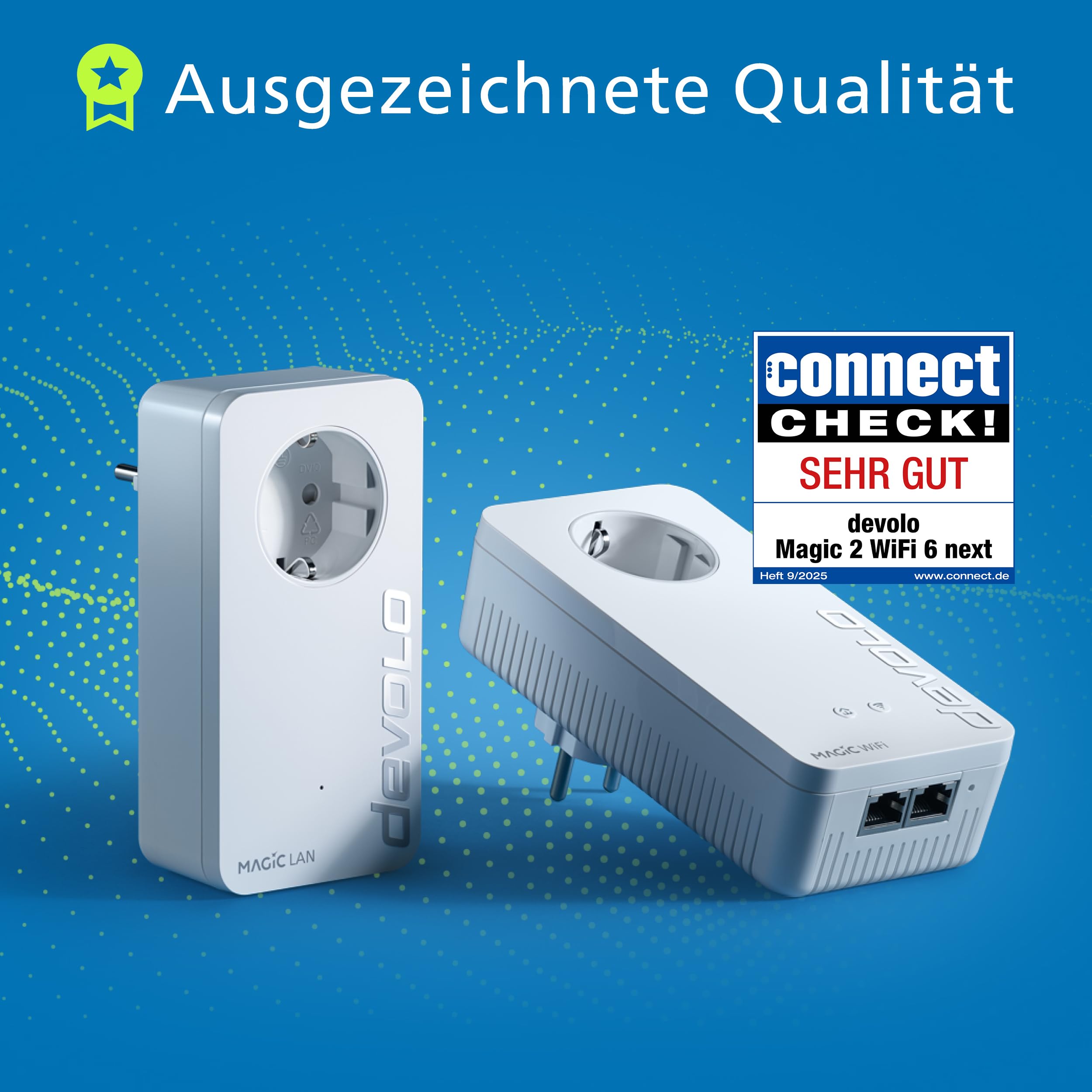 devolo Magic 2 WiFi 6 Next Starter Kit, WLAN Powerline Adapter, bis zu 3.000 Mbit/s über Wi-Fi 6, Mesh WLAN Steckdose, 2X Gigabit LAN, weiß 6