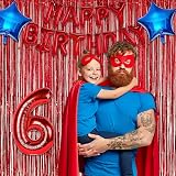 GREATRIL Red Fringe Curtains 2-Pack 8.2ft x 3.2ft Backdrop Tinsel Party Decor view 5