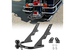 Bravema Black Trailer Hitch with Ball for Harley Touring 1980-2008 Electra Glide Road King Road Glide Tour Glide FLT FLHT FLH
