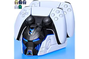 HEYLACOOLX PS5 Charger Station Controller Charging Dock Stand Compatible with PlayStation 5 Dualsense/Edge, Dual Charger P S5 Accessories with LED Indicator