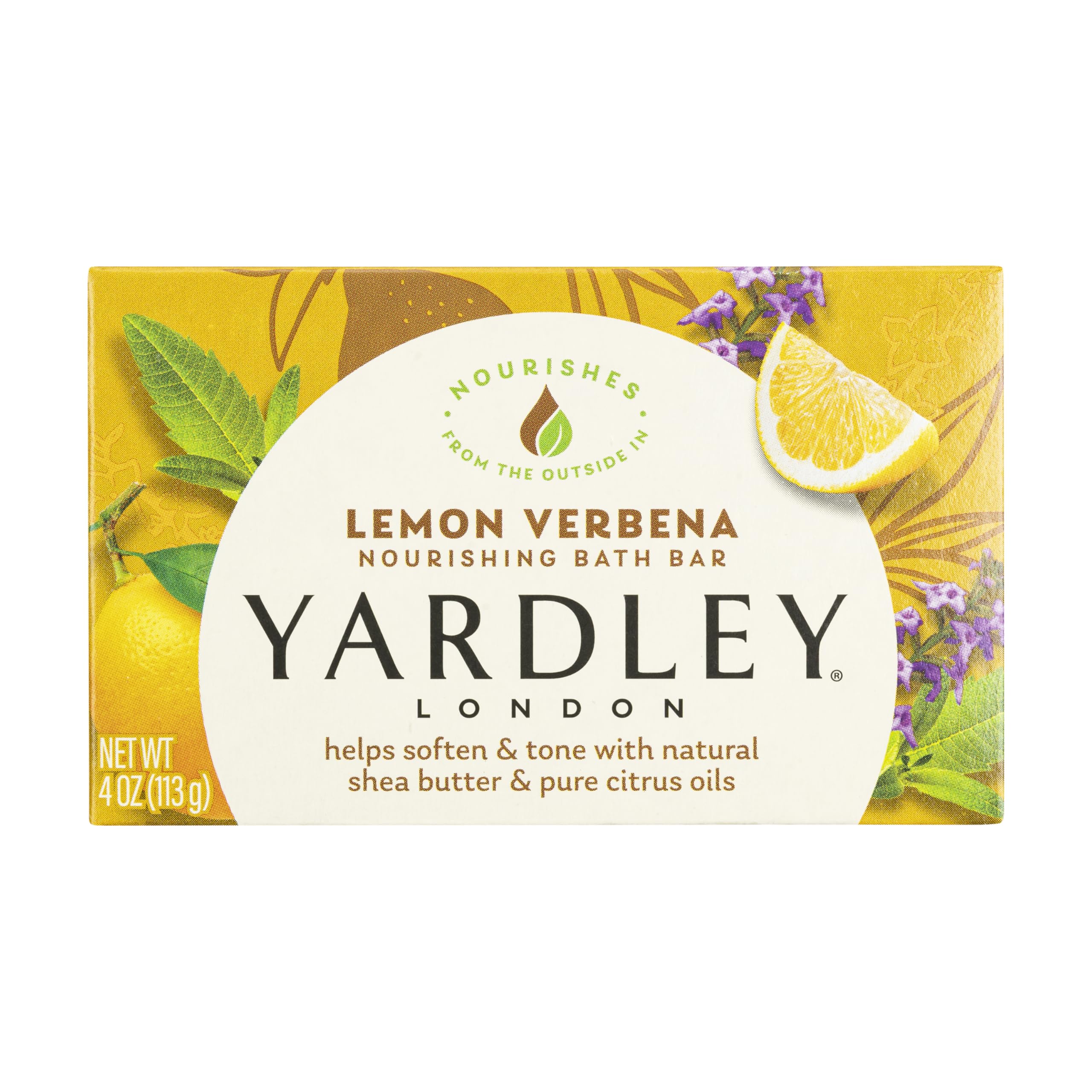 Yardley London Lemon Verbena Bar Soap, Botanical Shea, 120.5 g