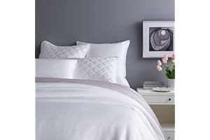 Pine Cone Hill Silken Solid White Duvet Cover, King Size, White Solid Pattern