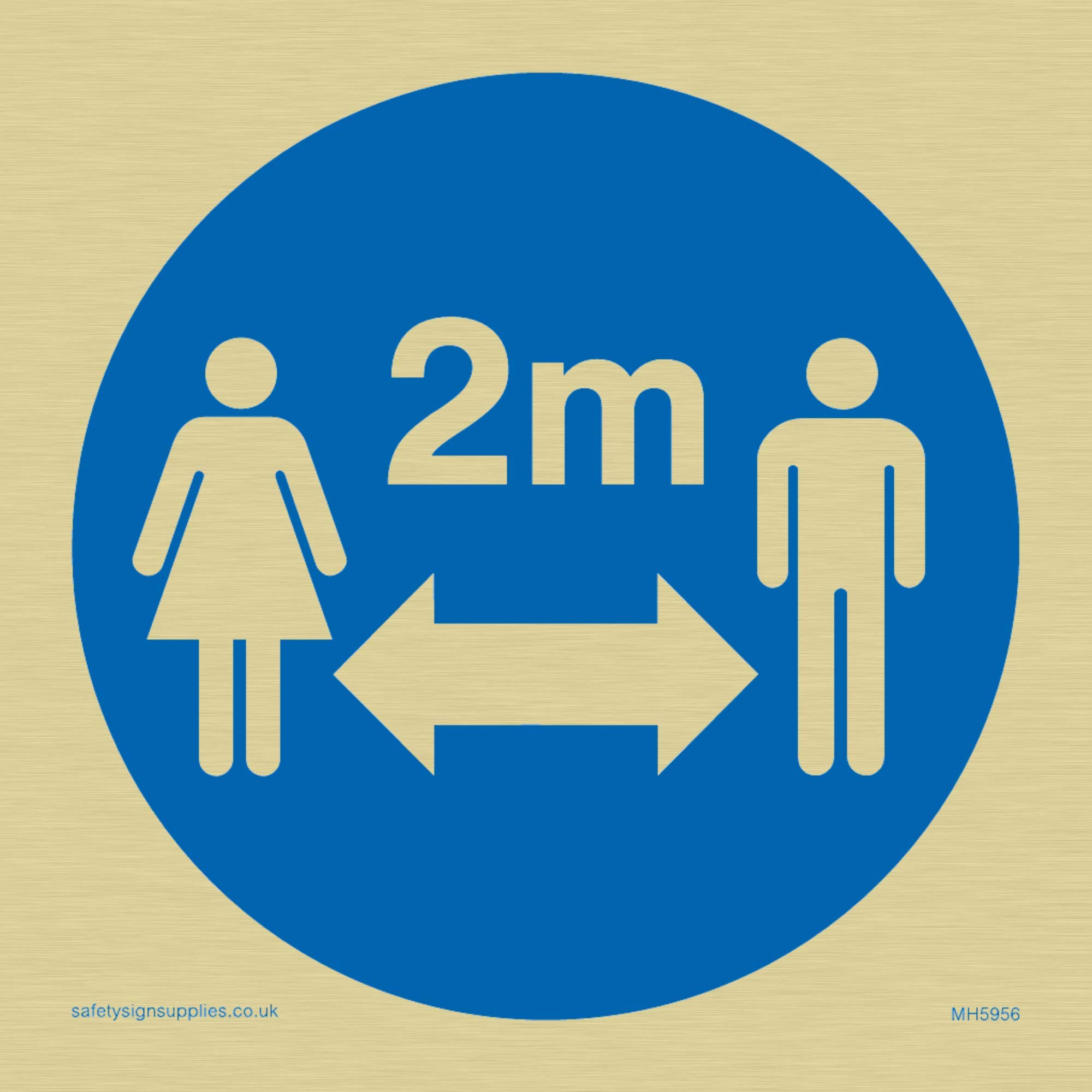 Social distance symbol sign - Plastic Semi-rigid Gold