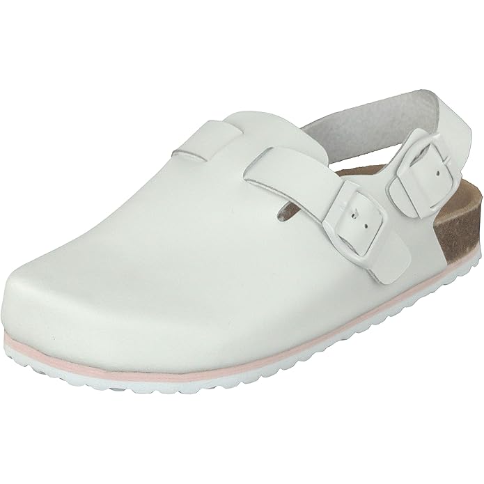 Supersoft Damen Clogs Pantoletten Weiß Leder Arzt 276-132
